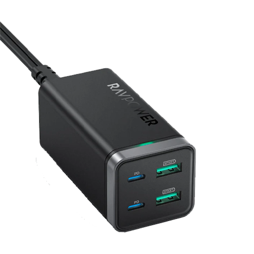 RAVPower RP-PC136 - 65W 4-Port GaN Tech USB-C Desktop Charger