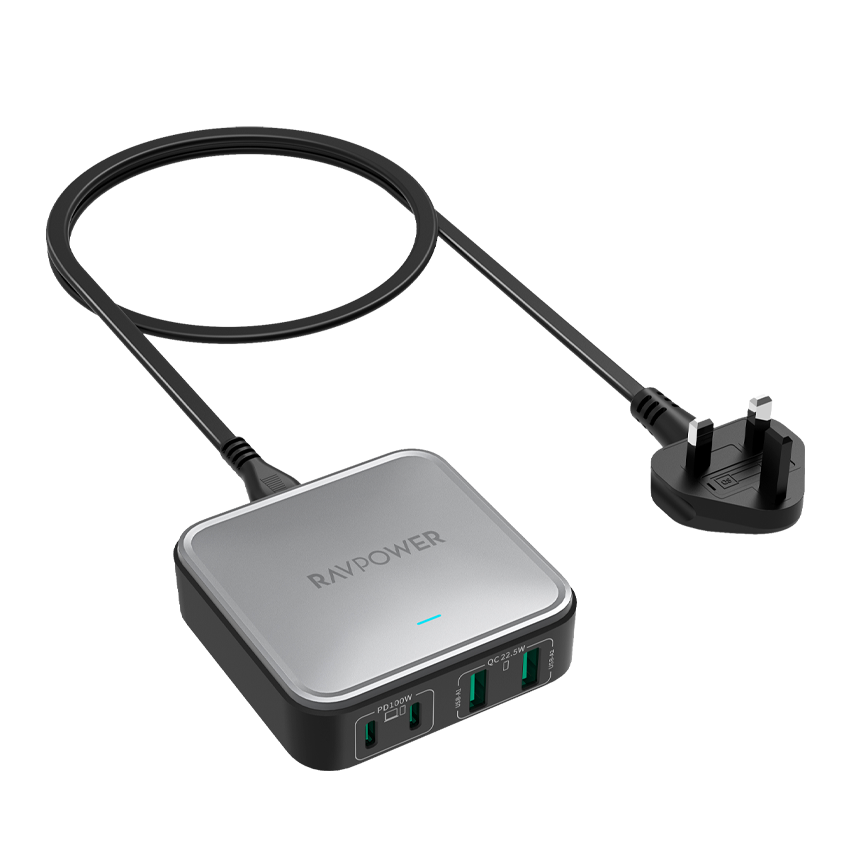 RavPower PC1042 - 4-Port Charging Dock, 100W, GaN 5.0