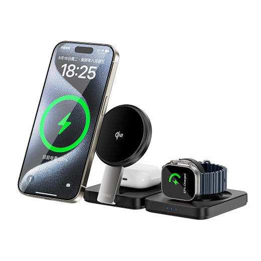 WiWU Wi-W028 - Qi 2.0 3 in 1 Folding Wireless Charger