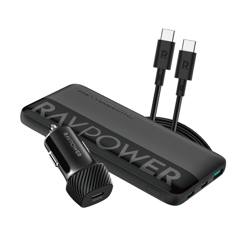 RAVPower RP-VC1015 - Car Charger Combo VC1017 + PB1228 + CB1021