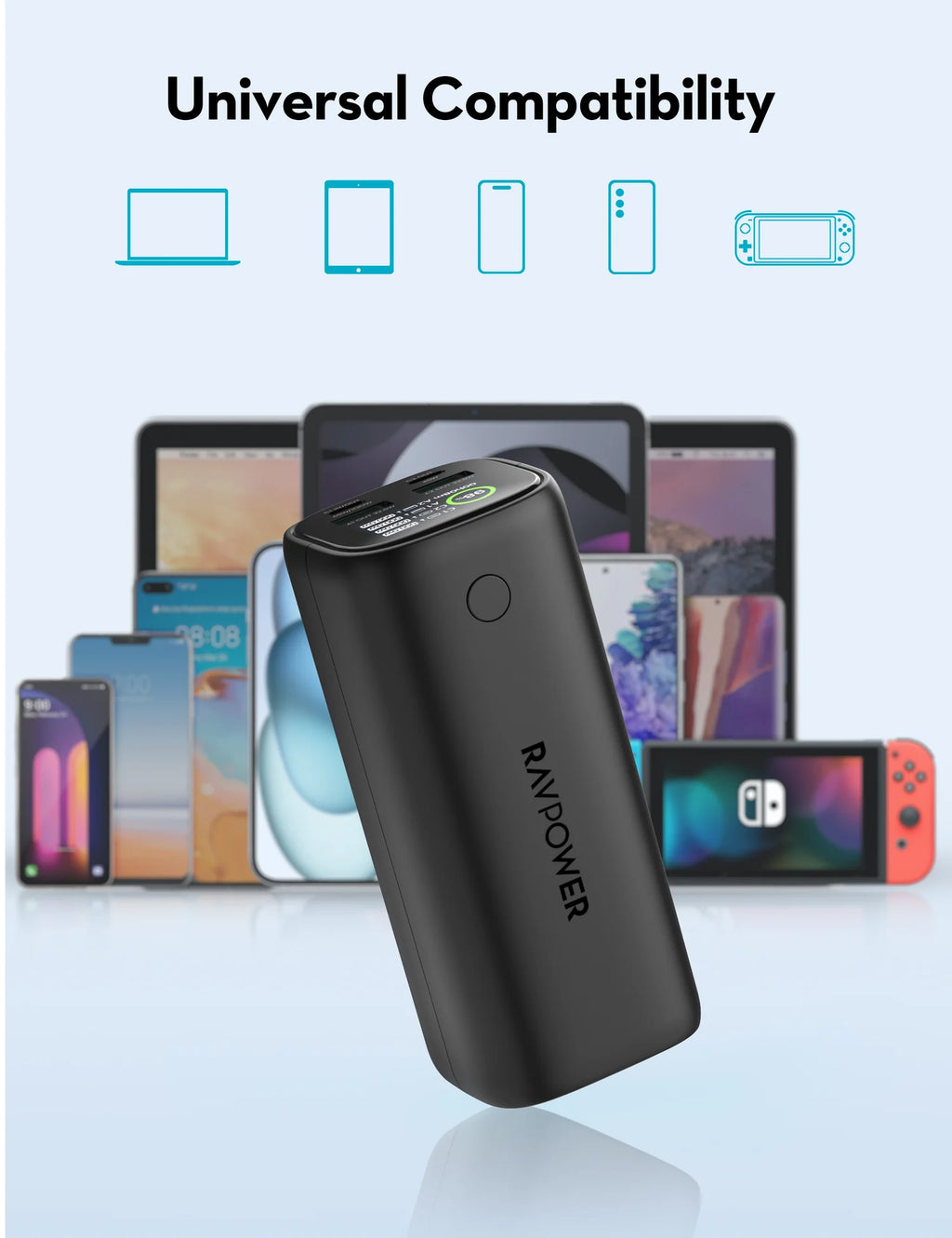 RAVPower RP-PB208 Ultra - PD Pioneer 20000mAh 100W Smart Digital Display Power B