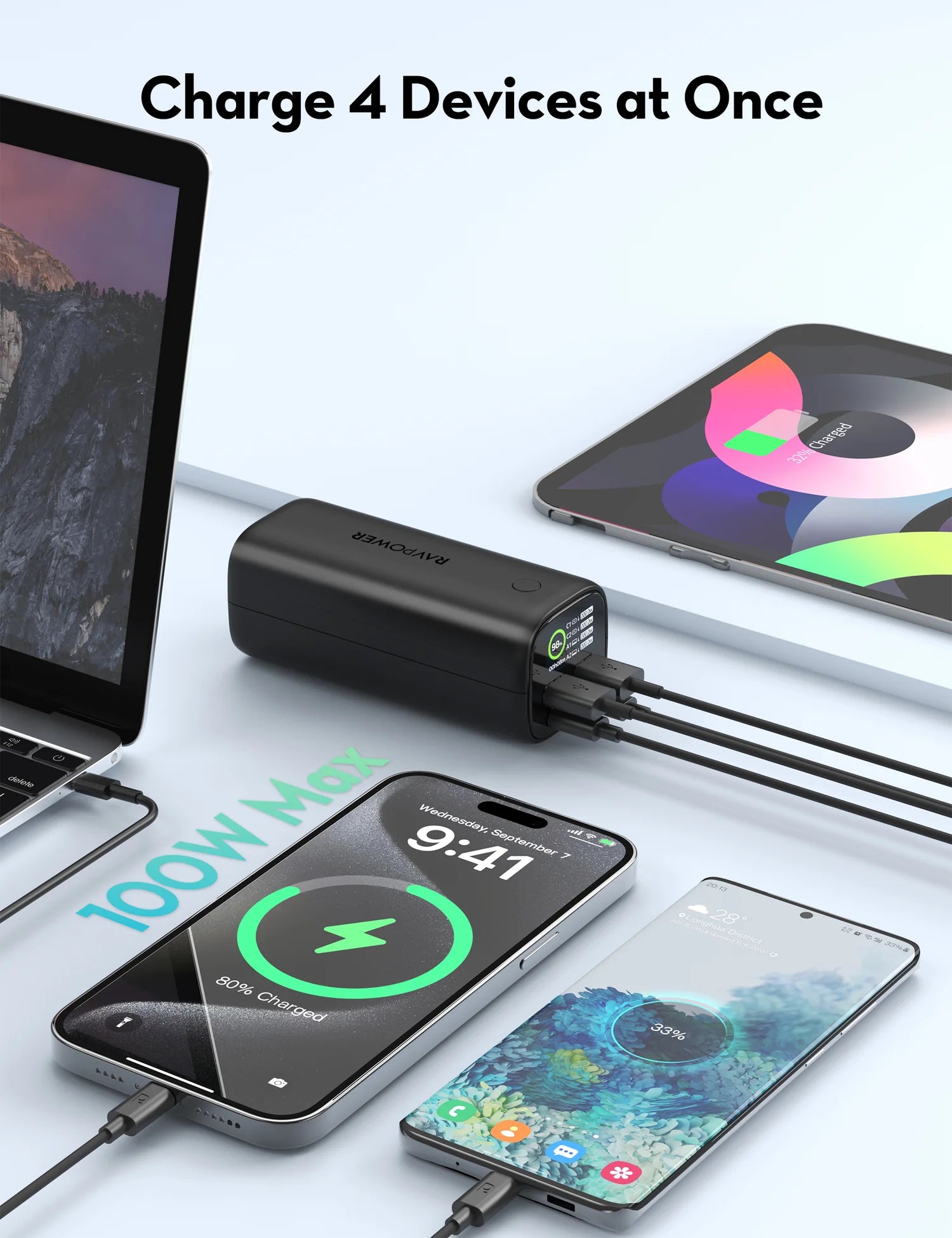 RAVPower RP-PB208 Ultra - PD Pioneer 20000mAh 100W Smart Digital Display Power B