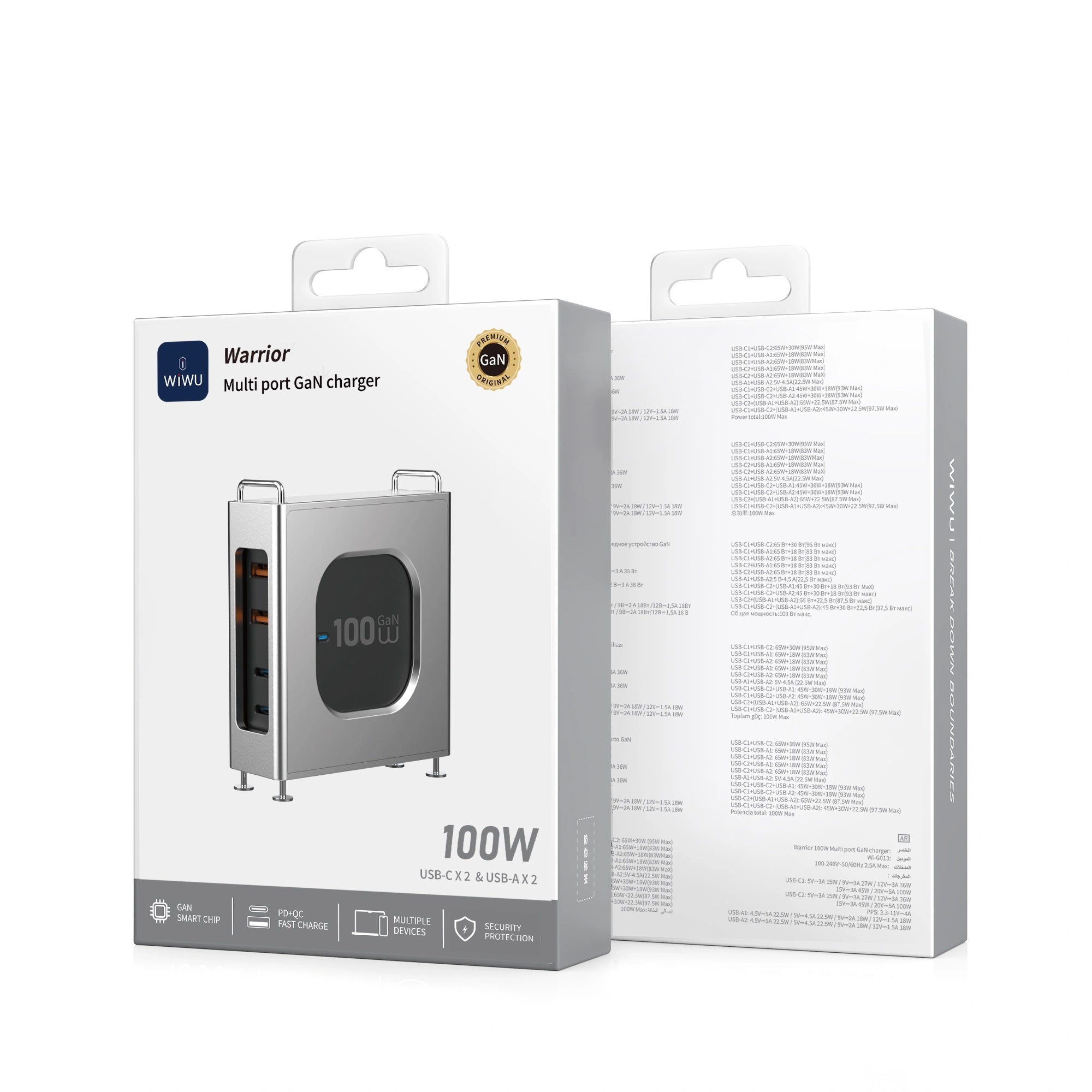 WiWU Wi-G013 - Warrior 100W Multi-Port GaN Charger